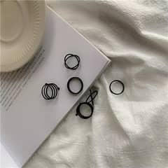 Hip-Hop Plain Ring Set- Pack of 6