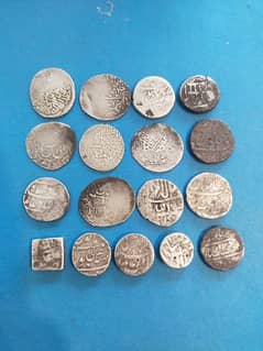 mughal different king silver old coins