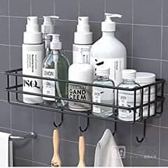 2 Design Wall Mount Metal Bathroom & Kitchen Rack Storage Shelves