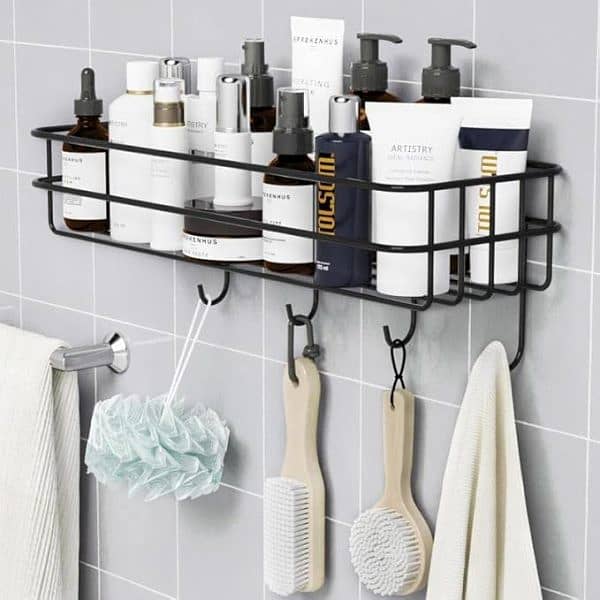 2 Design Wall Mount Metal Bathroom & Kitchen Rack Storage Shelves 3