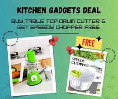 Kitchen Gadgets Deal, Spin Cutter Table Top Drum Vegetable Cutter / S