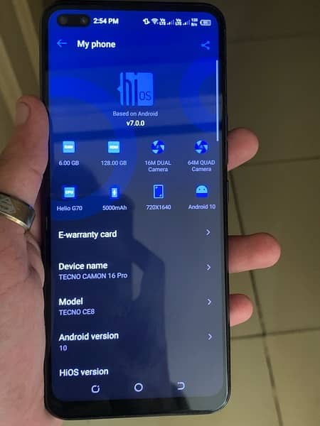 Tecno Camon 16pro with box and charge 5