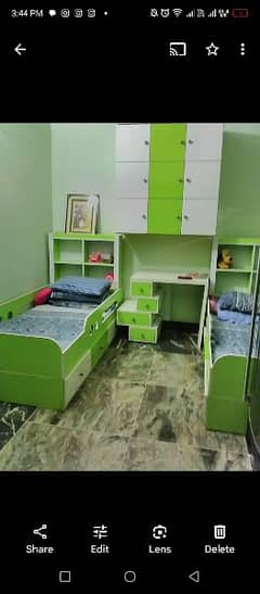 kids bed set with study table