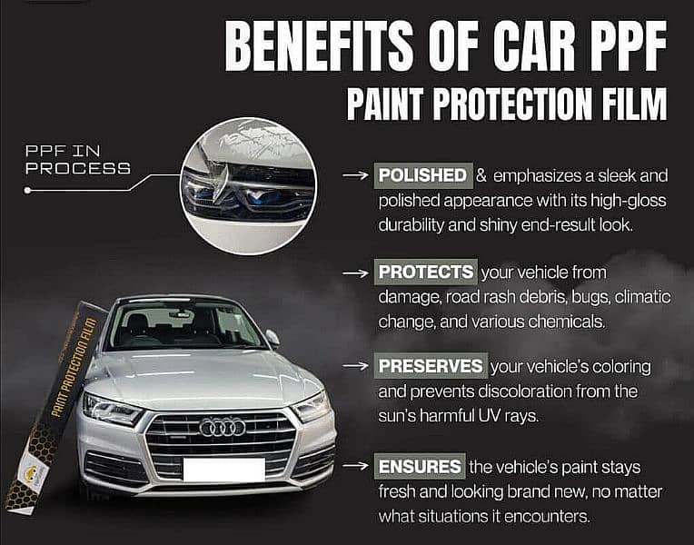 ppf (paint protection film) car wrapping and windows tint services 5