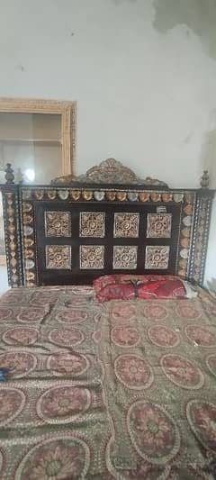 double bed and 2 door almari 0