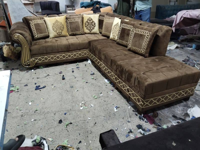 L shape sofa / corner sofa / six seater / velvet sofa / Sofa for sale 0