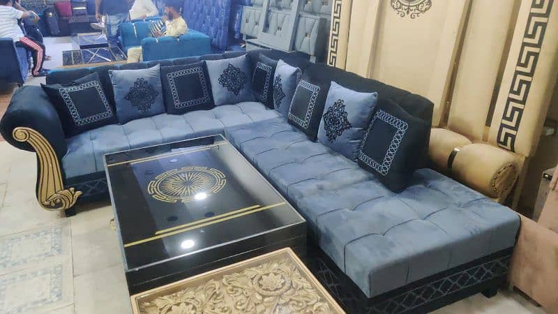 L shape sofa / corner sofa / six seater / velvet sofa / Sofa for sale 3