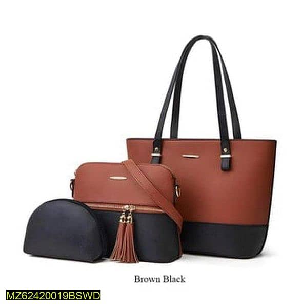 Leather Plain Shoulder Bag 1