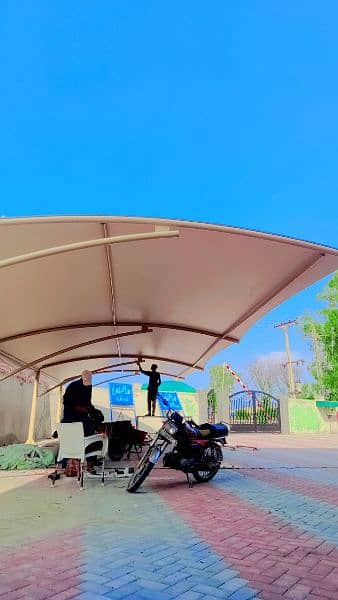 Tensile Parking Sheds - Porch Shade - Cafe Roofing Structures 2