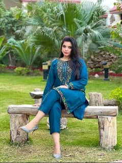 2 pc woman stitched line trouser and shirt  All Pakistan dielevery