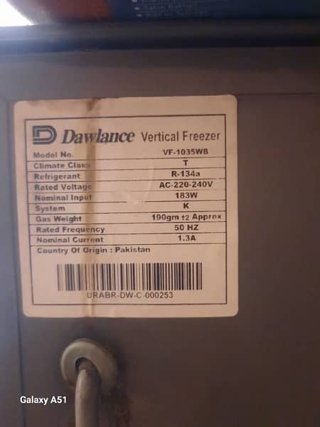 Dawlance standing freezer 4