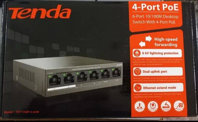 Tanda  4 port Poe Switch New 2