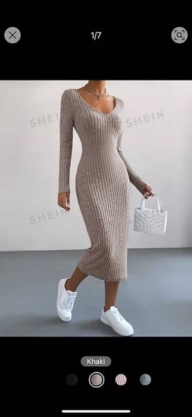 Shein V neck bodycon dress 0