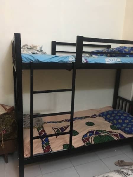 iron strong bunk bed without mattress like new 2