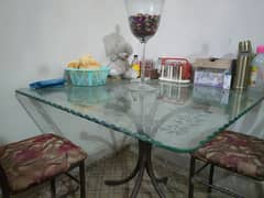 4 person iron rod dining table with chairs