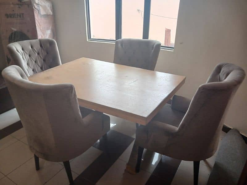 Dinning Table with Sofa Chairs 2