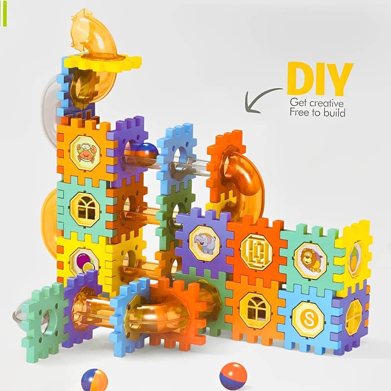 125Pcs DIY Creative Pipeline Rolling Ball Building Blocks Marble Drop 3