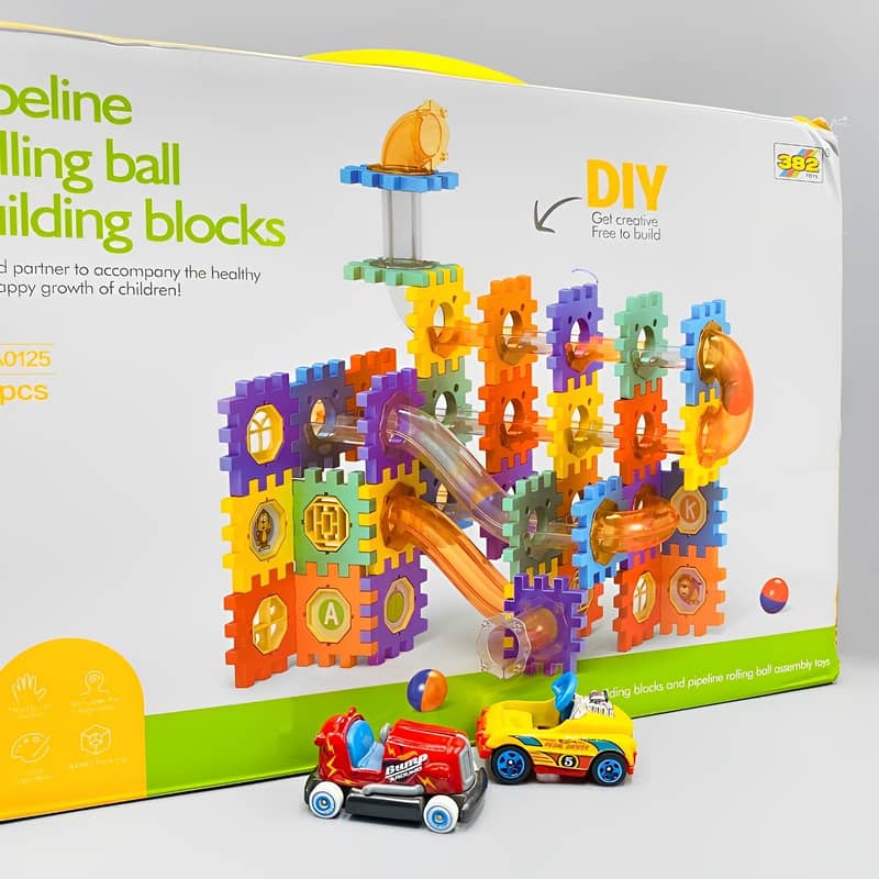 125Pcs DIY Creative Pipeline Rolling Ball Building Blocks Marble Drop 1