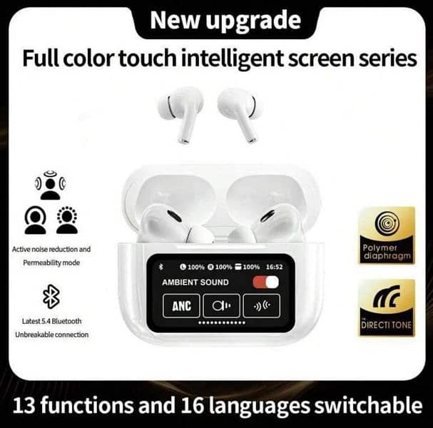 A9 pro touch screen  wireless airpods 8