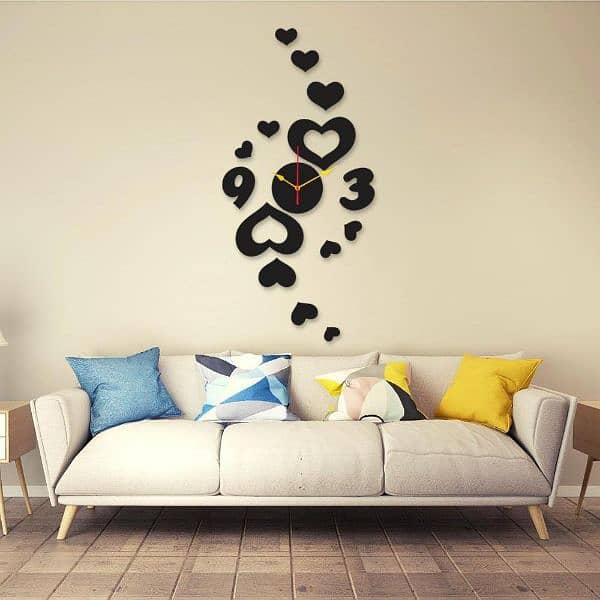 Three Nine Heart Analogue Wall Clock 1