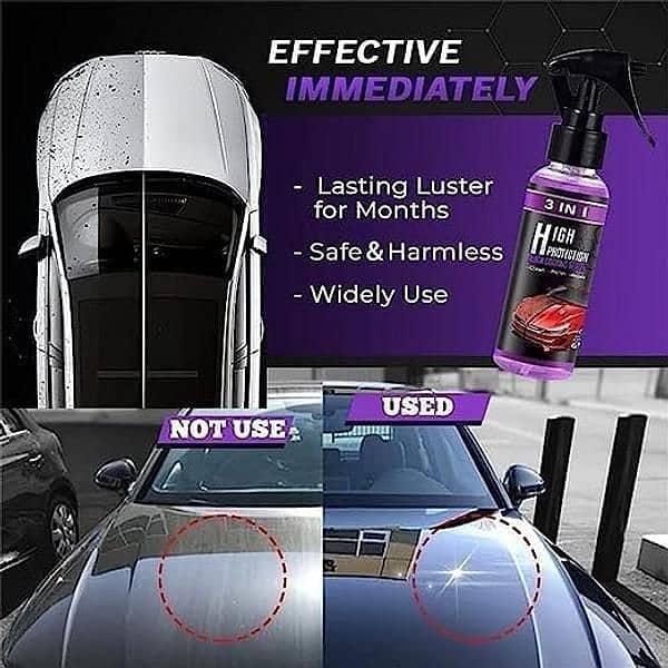 3 in 1 high protection quick car coating spray. . 1