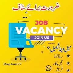 "We require male and female staff for office work in Rawalpindi. 0