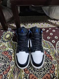 Original Nike Air Jordan 1 mid white racer blue shoes for sale size 46 0