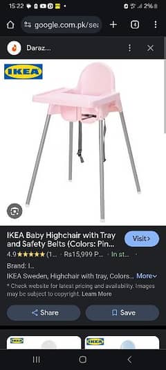 ikea pink high chair 0