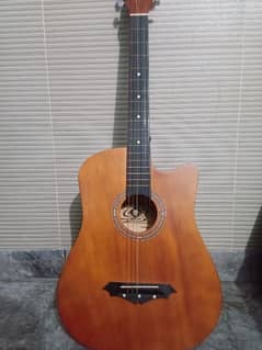 Acoustic Guitar brown color with accessories