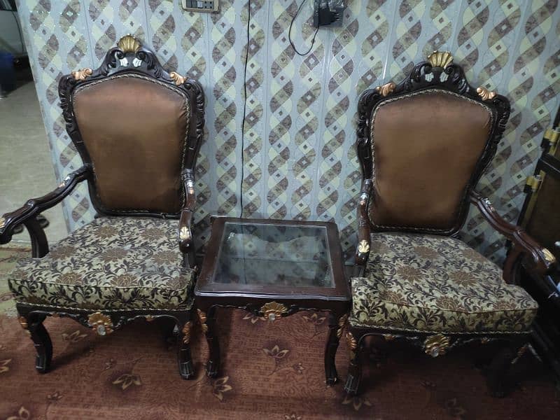 Chinioti wooden Chairs and Table Set 6