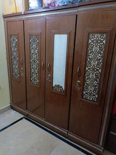 Furniture Set /Queen size Bed/wardrobe/Devider 4pc/Almari 4pc 3