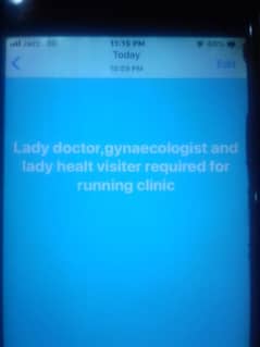 Lady doctor gynaecologist and lady health visiter lhv required