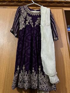 Embroidered Chiffon Frock Stitched