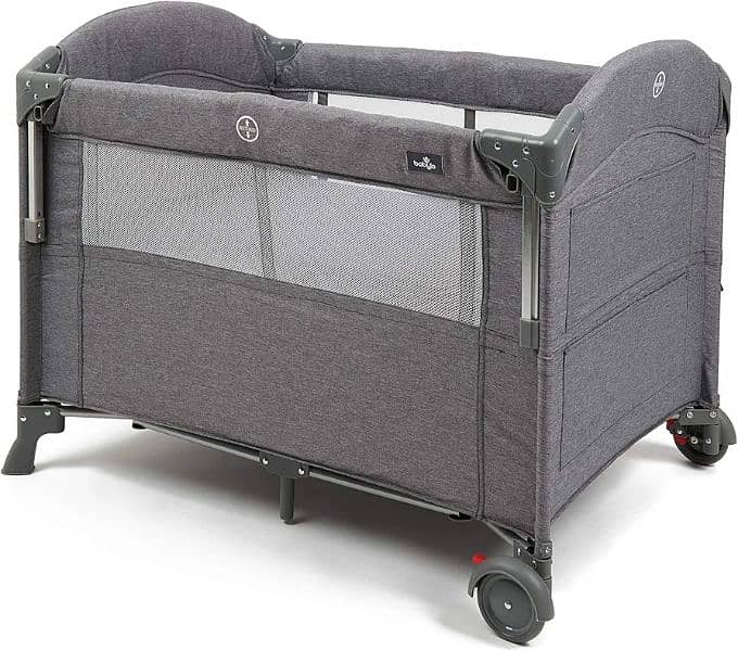 Babylo Deluxe Drop Side Co-Sleeper Bedside Travel Cot, Grey 0