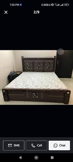 Bed with Mattress and Dressing table