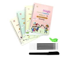 Pack of 4 Magic Practice Books Re-Usable writing Books