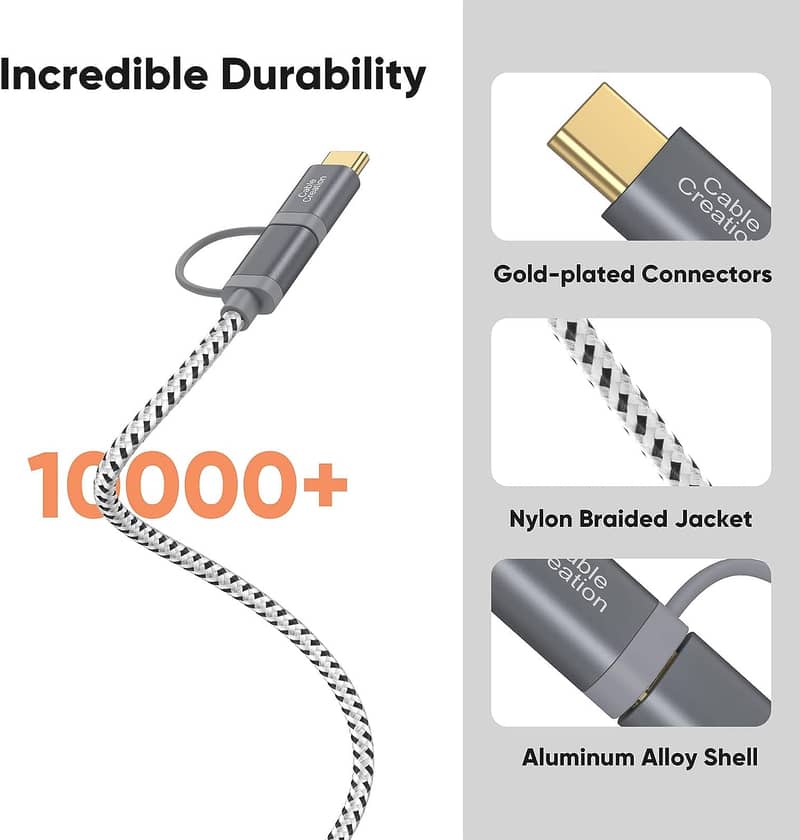 USB-C to Micro USB 2.0 Cable,Short Type C Cable 2