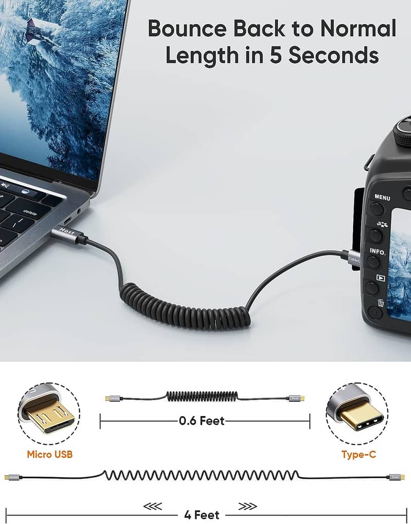 USB-C to Micro USB 2.0 Cable,Short Type C Cable 11