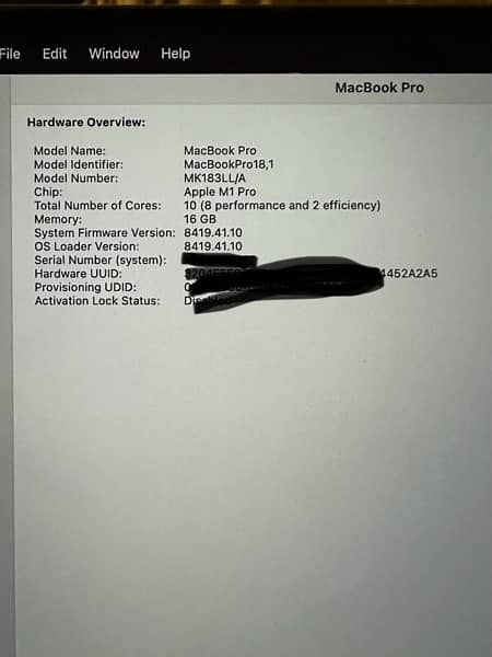 MacBook M1 Pro 16” for sale 2