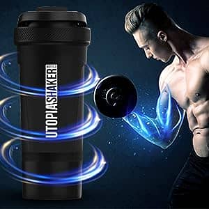 Utopia Protein Shaker Bottle ( Glossy Black) 5