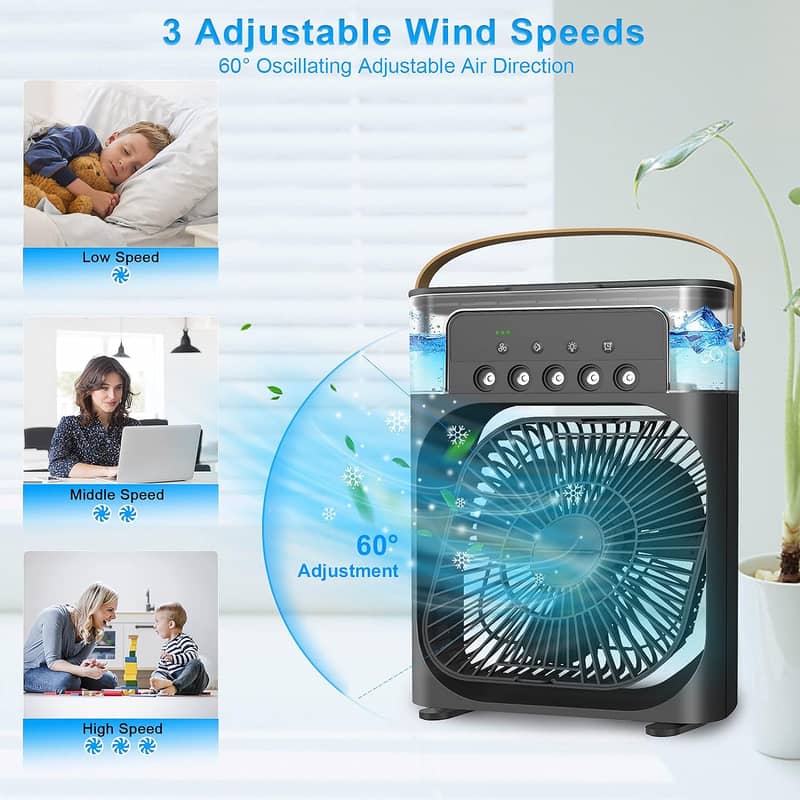 Chargeable Mist Fan, Desk Fan, Cooling Fan Remote Control 12