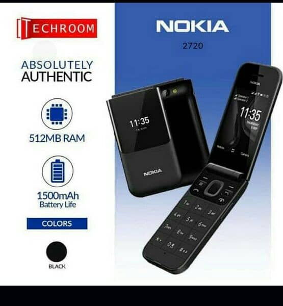 Nokia 2720flip dual sim box pack pta prove 7