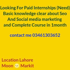 looking for seo internship in Lahore