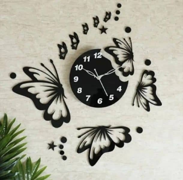 Wall Clock with Butterfly Design 1