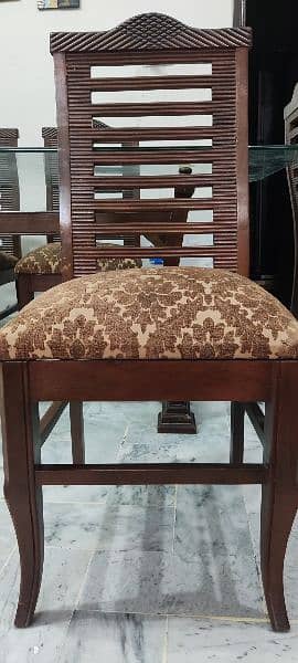 Glass top wooden Dining Table with 6 chairs 16