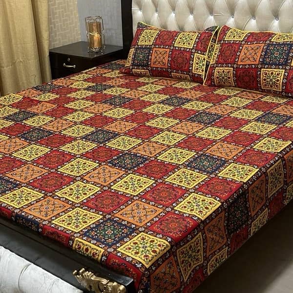 3pcs crystal cotton printed sheets ( Delivery all Pakistan available ) 7