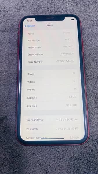 iPhone 11 red colour 64 gb water pack non pta jv 5