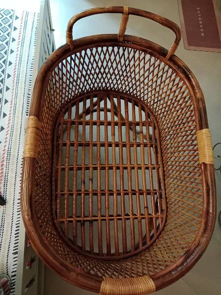 Handmade cane/rattan  baby cot include baby mattress and cushions 5