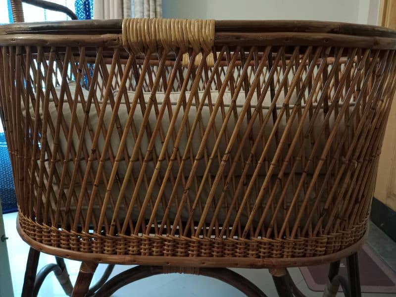 Handmade cane/rattan  baby cot include baby mattress and cushions 7