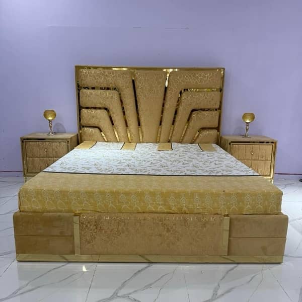 wooden bed/poshish bedset/king size bed/bed with side table 0